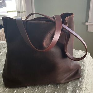 Lifetime Leather  Dark Brown Leather Tote